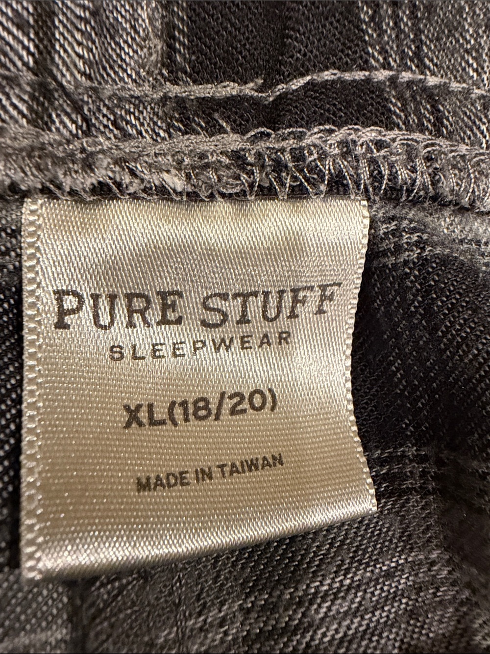 PURE STUFF, BLACK-AND-WHITE PLAID LOUNGE, PAJAMA PANTS, YOUTH SIZE 18/20 - Picture 3 of 6